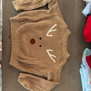 Kids Brown Reindeer Sweater